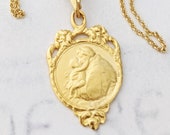 Necklace - St Anthony of Padua 19x30mm - 18K Gold Vermeil + 18 Inch Italian 18K Gold Vermeil Chain