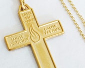 Necklace - CROSS of FORGIVENESS - 18K Gold Vermeil + 18 Inch Italian 18K Gold Vermeil Chain