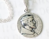 Necklace - St Francis of Assisi 18.5mm - Sterling Silver + 18 Inch Italian Sterling Silver Chain