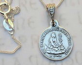 Necklace - Tiny Marie Madeleine a la Sainte-Baume - Sterling Silver - 14mm + 18 inch Sterling Silver Chain