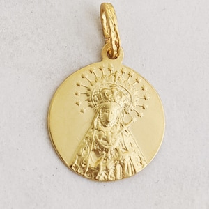 Our Lady of Sorrows Medal SPAIN 20.5mm, 18K Gold Vermeil, Blessed Mother Pendant