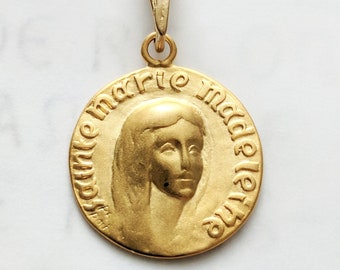 Medal - Sainte Marie Madeleine 19mm - 18K Gold Vermeil