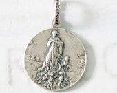 Mary Magdalene Carried by Angels 20mm, Sterling Silver, Guardian Angels, Catholic Saint Medal