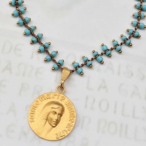 Bracelet - Mary of Magdala Baby Blue Parisian Chain - 18K Gold Vermeil
