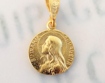 Medal - Sta Maria Magdalena 15mm - 18K Gold Vermeil