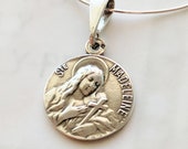Necklace - Ste Madeleine 18mm - Sterling Silver + 18 inch Italian Sterling Silver Snake Chain