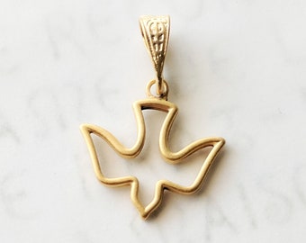 Medaille - Heilige Geest 17 x 17 mm - 18 kt goud vermeil