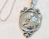 Necklace - St Anthony of Padua 19x30mm - Sterling Silver + 18 Inch Italian Sterling Silver Chain