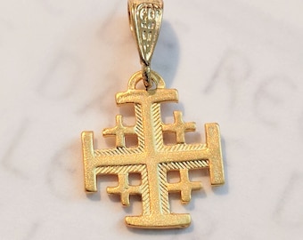 Cruz - Cruz de Jerusalén 14 x 16 mm - Oro Vermeil de 18 quilates