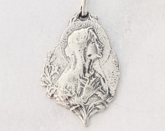 Medal - Blessed Virgin Mary Sterling Silver 18x22mm