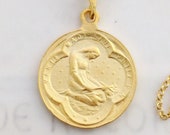 Necklace - Marie Madeleine Priez PN 20mm - 18K Gold Vermeil + 18 Inch Italian 18K Gold Vermeil Chain
