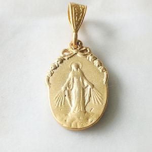 Medal - Small Miraculous Medal 12.5x20mm - 18K Gold Vermeil