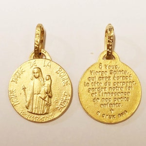 Medalla - Nuestra Señora de la Buena Protección 18 mm - Oro Vermeil 18K