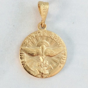 Medal - Holy Spirit 17.5mm - 18K Gold Vermeil