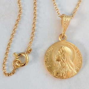 Necklace - Sta Maria Magdalena 15mm - 18K Gold Vermeil + 18 inch Italian 18K Gold Vermeil Chain