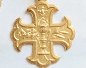 Necklace - First Holy Communion Chalice & Holy Spirit 21x21mm - 18K Gold Vermeil + 18 Inch 18K Gold Vermeil Chain