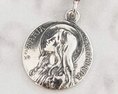 Necklace - Sta Maria Magdalena 24mm - Sterling Silver + 18 Inch Italian Sterling Silver Chain