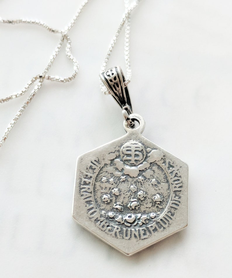 Necklace St Therese of Lisieux 17x23mm Sterling Silver Etsy