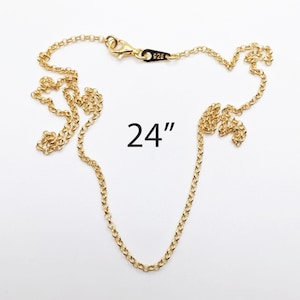 2mm Rolo Chain - 18K Gold Vermeil Italian - 24 Inches