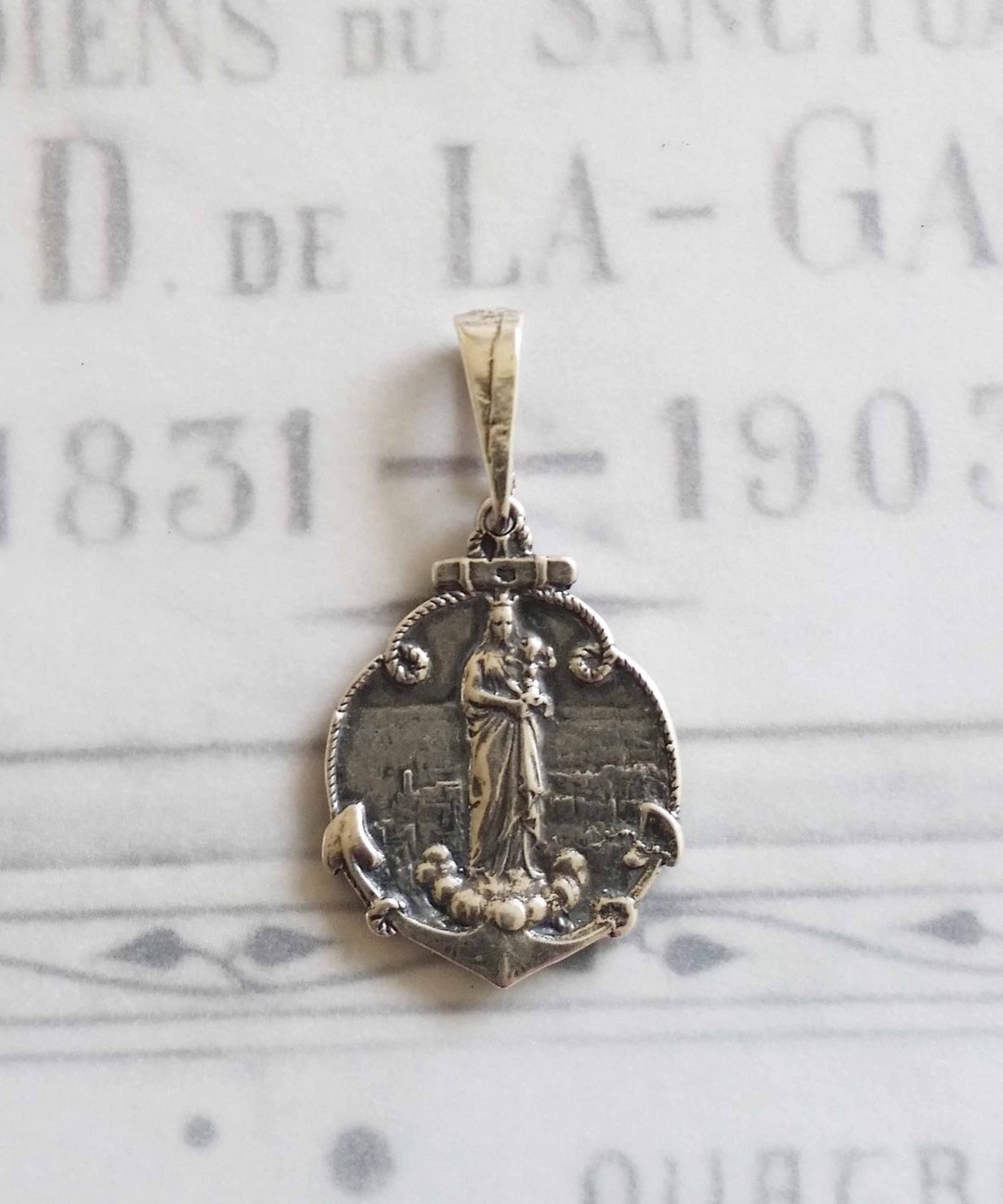 Medal - Notre Dame De La Garde / Marseille 19x25mm - Sterling Silver - Etsy
