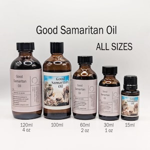 Good Samaritan Oil ALL SIZES [choose] + Good Samaritan Prayer Card