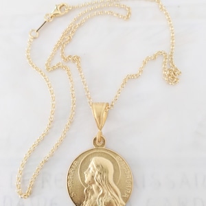 Necklace Sta Maria Magdalena 24mm 18K Gold Vermeil 18 Inch Italian 18K Gold Vermeil Chain image 3