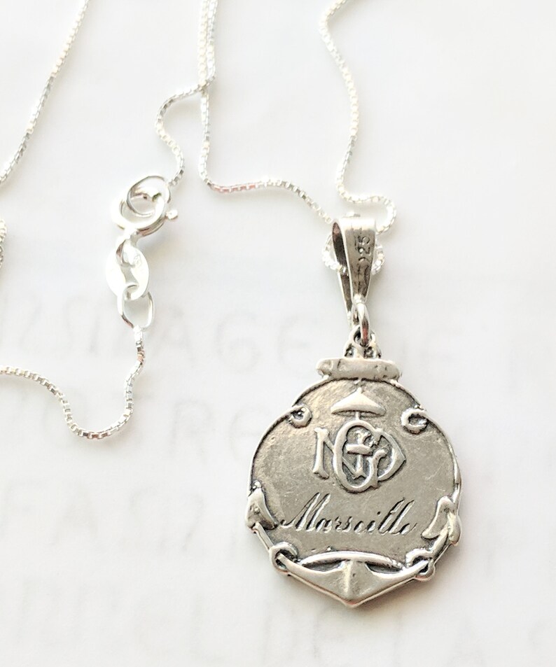 Necklace - Notre Dame De La Garde Sterling Silver 19x25mm + 18" Italian ...