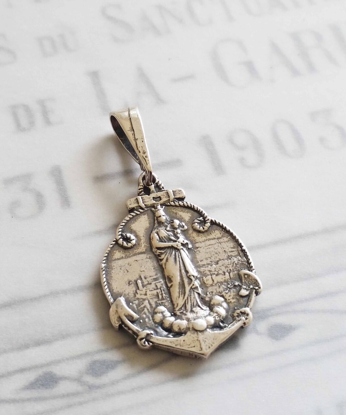 Medal - Notre Dame De La Garde / Marseille 19x25mm - Sterling Silver - Etsy
