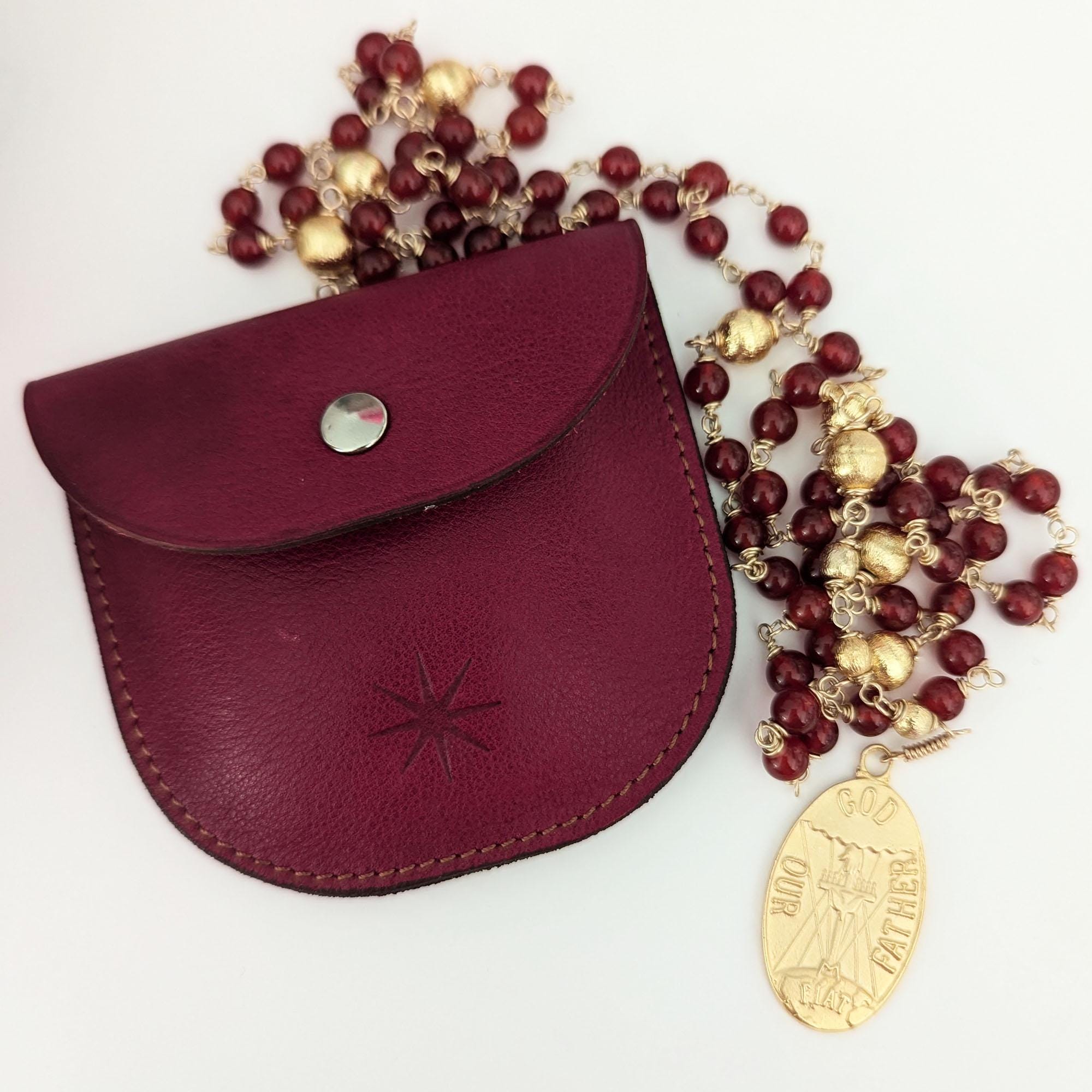God Our Father Consecration Chaplet 22x35mm Red Agate Stones - 18K Gold ...
