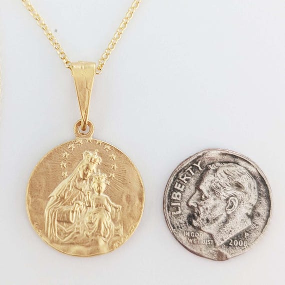 Necklace - Our Lady of Mount Carmel / Sacred Heart of Jesus 20mm