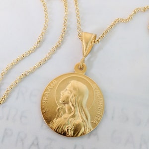 Necklace Sta Maria Magdalena 24mm 18K Gold Vermeil 18 Inch Italian 18K Gold Vermeil Chain image 2