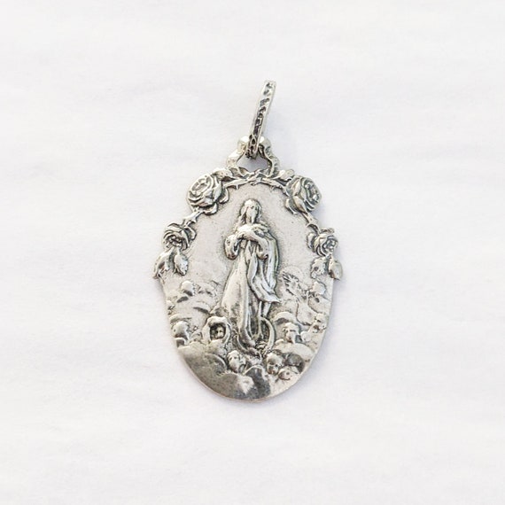 Mary Magdalene Carried by Angels 22x32mm, Sacred Heart of Jesus on
