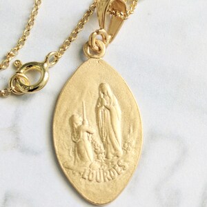 Necklace Our Lady of the Rosary / Lourdes 16x28mm 18K Gold Vermeil 18 ...