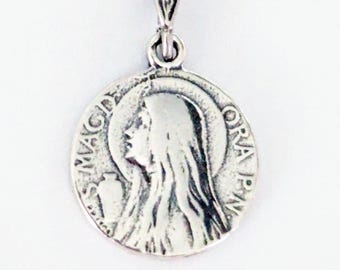 Medaille - Maria van Magdala en albasten pot - 15 mm - sterlingzilver
