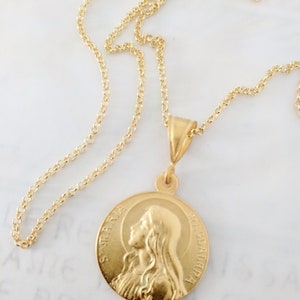 Necklace Sta Maria Magdalena 24mm 18K Gold Vermeil 18 Inch Italian 18K Gold Vermeil Chain image 4