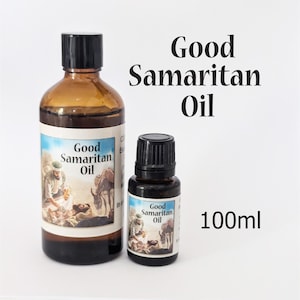 Large Good Samaritan Oil 100ml Bottle and The Good Samaritan Prayer Card