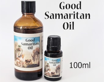 Large Good Samaritan Oil 100ml Bottle and The Good Samaritan Prayer Card