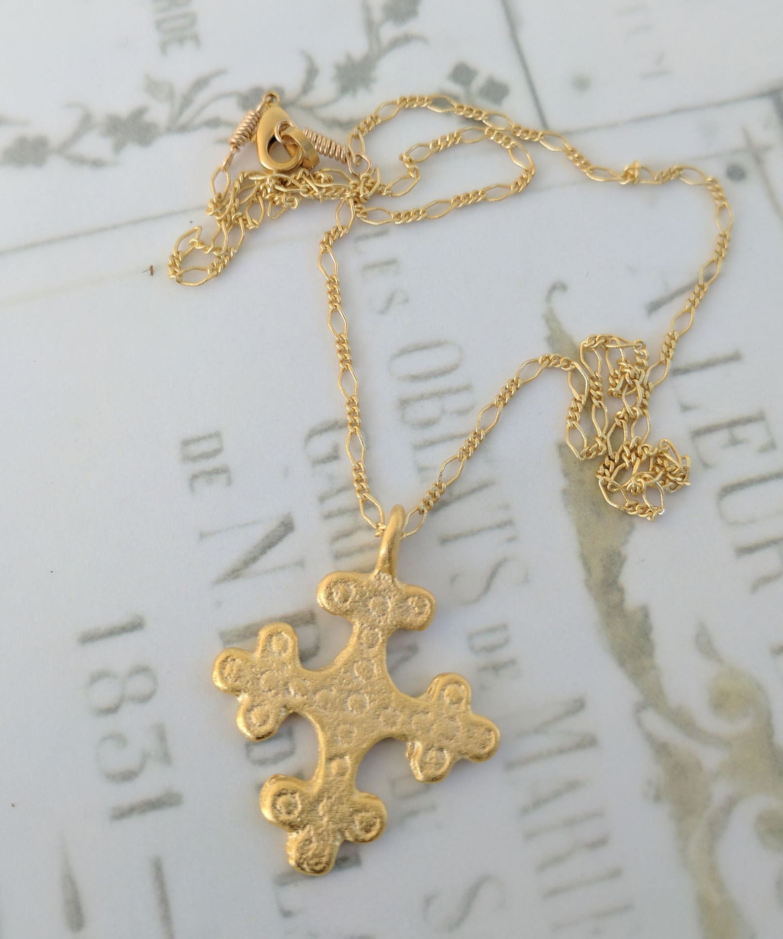 Necklace Crusader Cross 29x36mm 18K Gold Vermeil 18 Inch Etsy