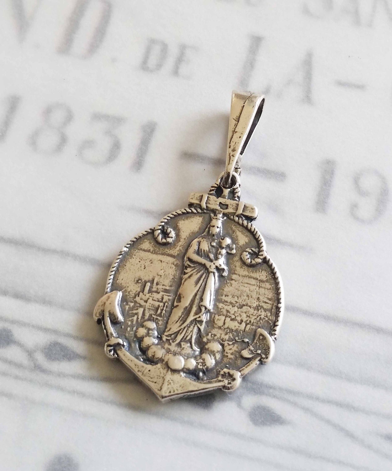 Medal - Notre Dame De La Garde / Marseille 19x25mm - Sterling Silver - Etsy