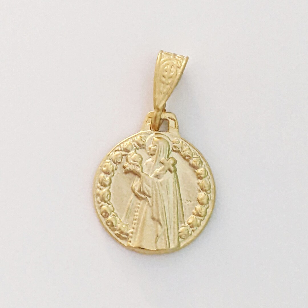 Sainte Thérèse and Her ROSES Medal 16.5mm - 18K Gold Vermeil - Etsy