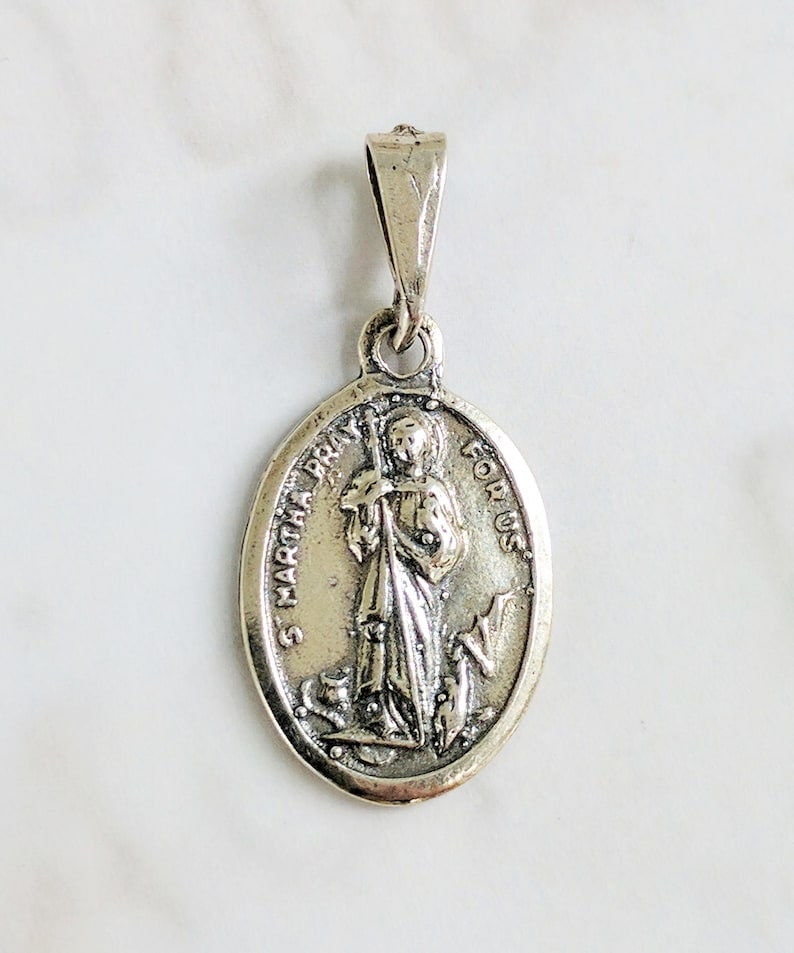 18/" or 24 Inch Necklace /& St Martha of Bethany Pendant Charm Religious Holy
