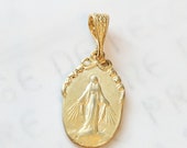 Medals - Small Miraculous Medal 12.5x20mm - 18K Gold Vermeil
