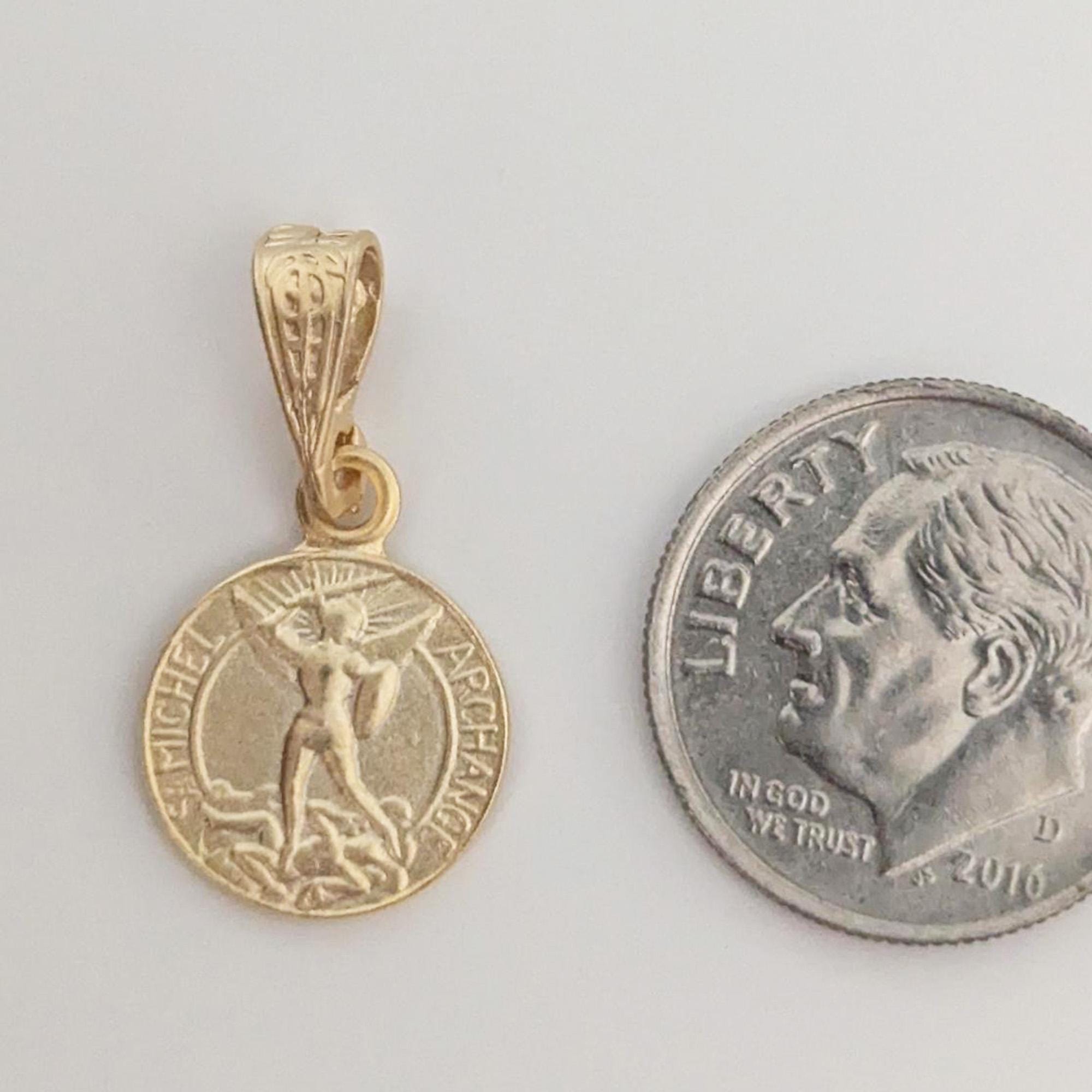 Tiny Saint Michael the Archangel 12mm - 18K Gold Vermeil - Etsy
