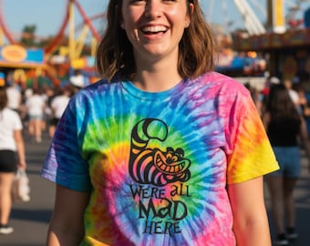 Disney Cheshire Cat Tie Dye Shirt/ Alice In Wonderland Tie Dye T-Shirt/ We’re All Mad Here Top