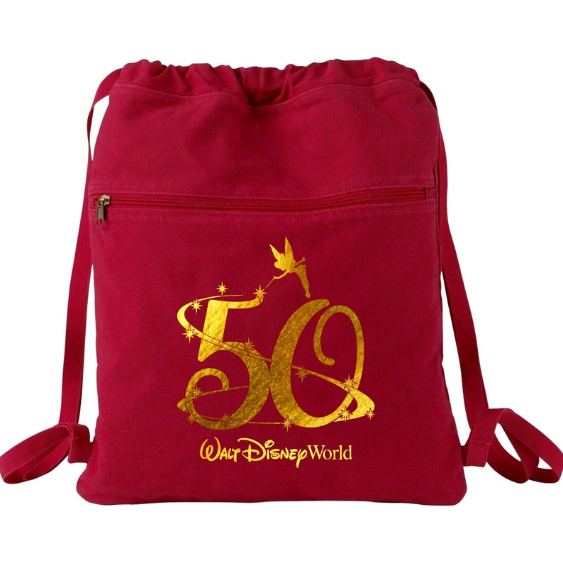 Disney 50th Anniversary Backpack/ Gold Tinkerbell Stars Etsy