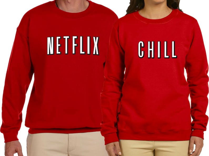 Netflix And Chill Couple Sweatshirt/ Netflix And Chill image 2