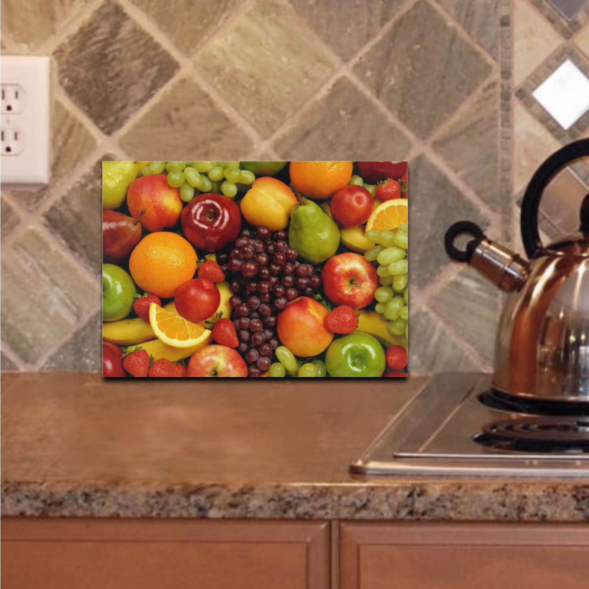 Fruit Glass Cutting Board/ Assorted Berries Grapes And Citrus Etsy