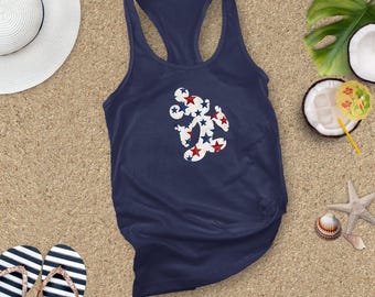 Disney Retro Mickey Mouse Patriotic Stars America Tank/ 4th Of July Summer USA 250 Anniversary Women Top