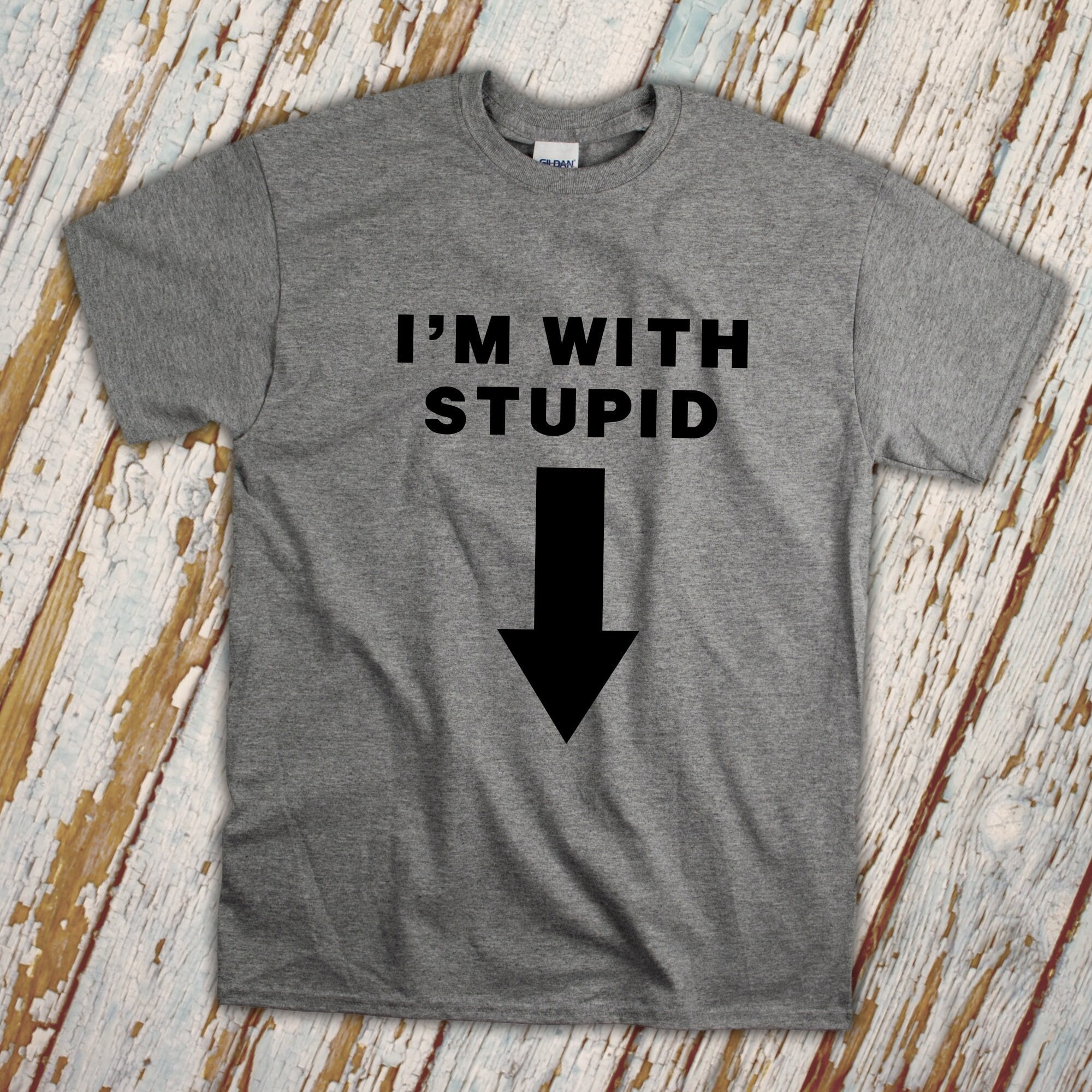 Je Suis Avec Stupid Matching Couples Sarcastic T-shirt oversize confortable pour femme Je Suis Avec Stupid Matching Couples Sarcastic T-shirt oversize confortable pour femme