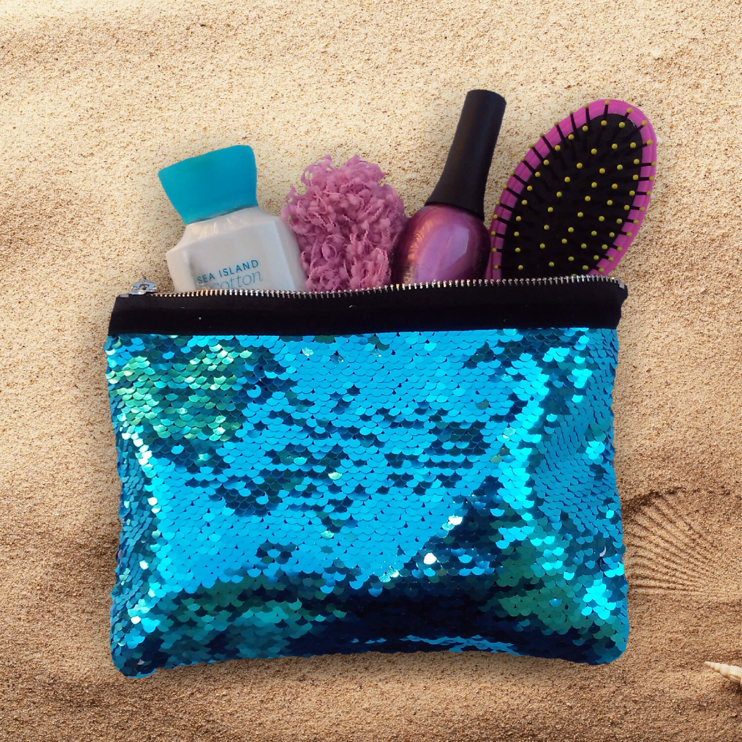 Custom Sequin Cosmetic Bag/ Mermaid Zipper Pouch Gift/ Etsy